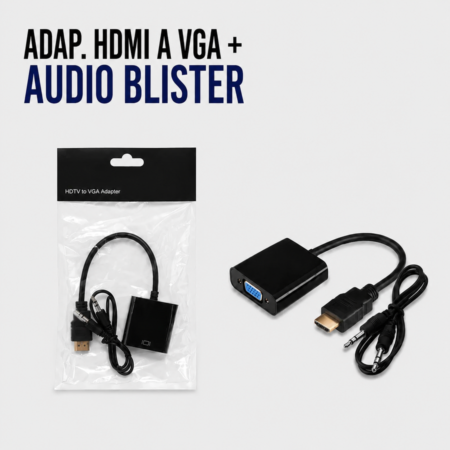 Adaptador HDMI a VGA con Salida de Audio