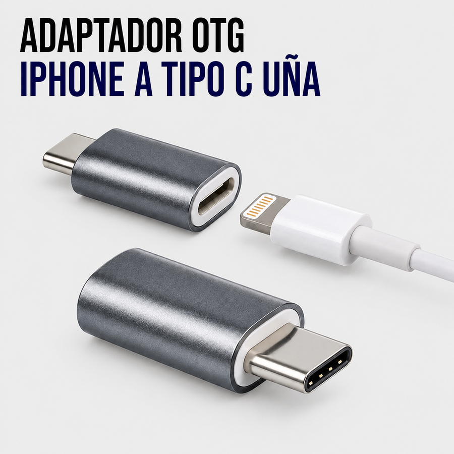 Adaptador OTG Lightning Hembra a USB Tipo-C Macho
