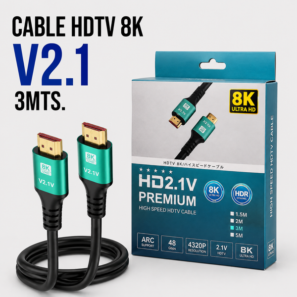 Cable HDMI 2.1 Ultra High Speed 8K – 3 Metros