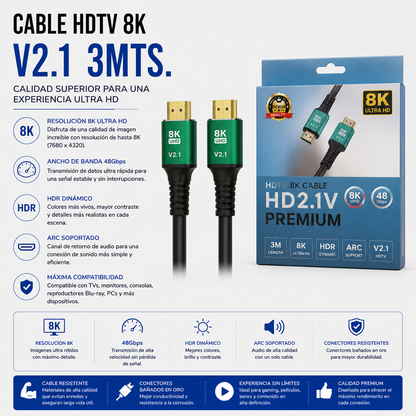 Cable HDMI 2.1 Ultra High Speed 8K – 5 Metros