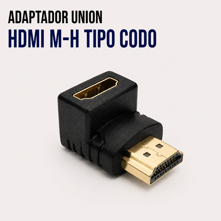 Adaptador Unión HDMI Macho a HDMI Hembra Tipo Codo