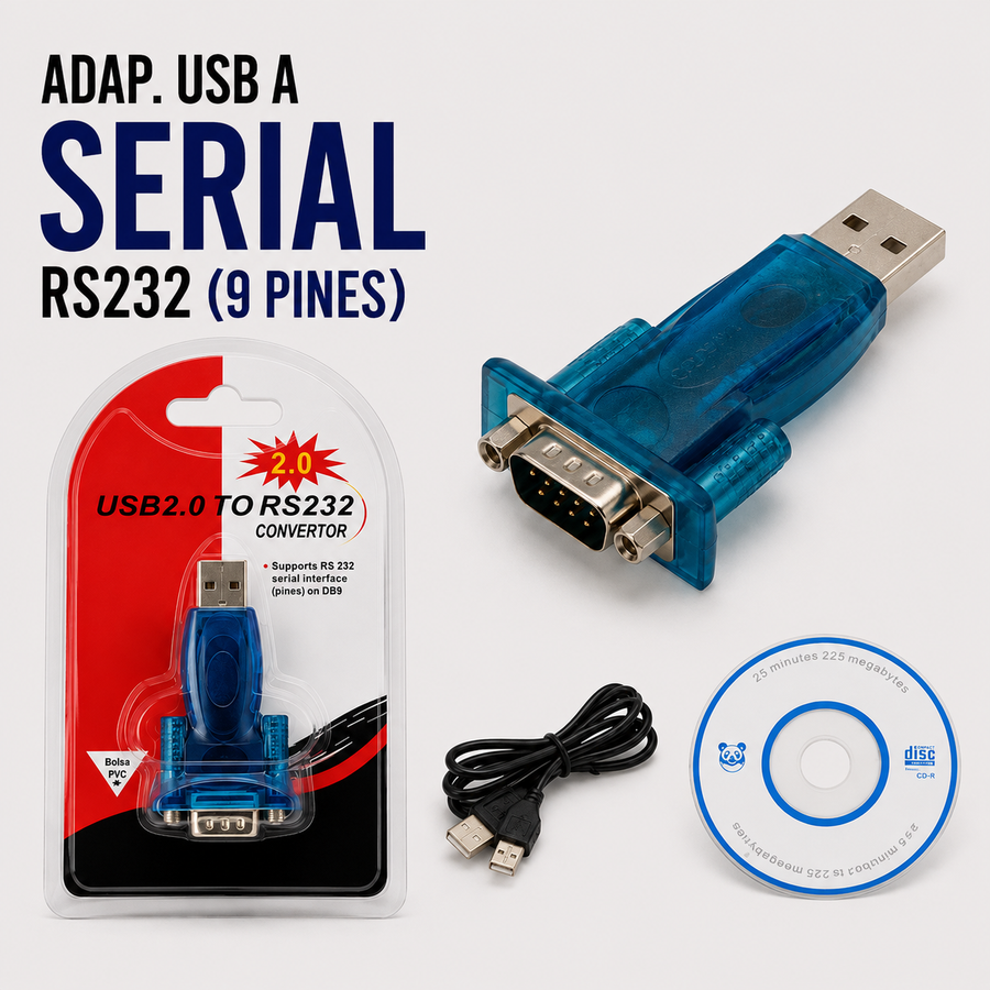 Adaptador USB a Serial RS232 (DB9 – 9 Pines)