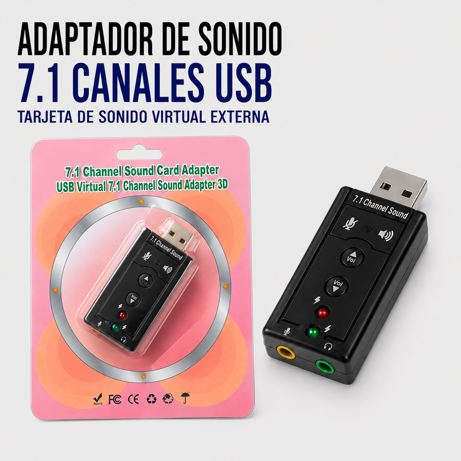 Adaptador USB a Sonido 7.1