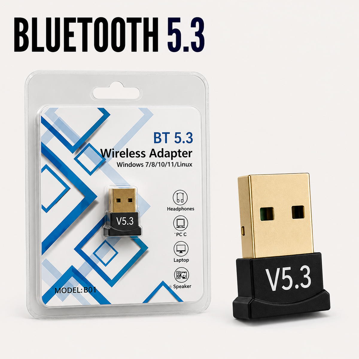 Adaptador USB Bluetooth 5.3