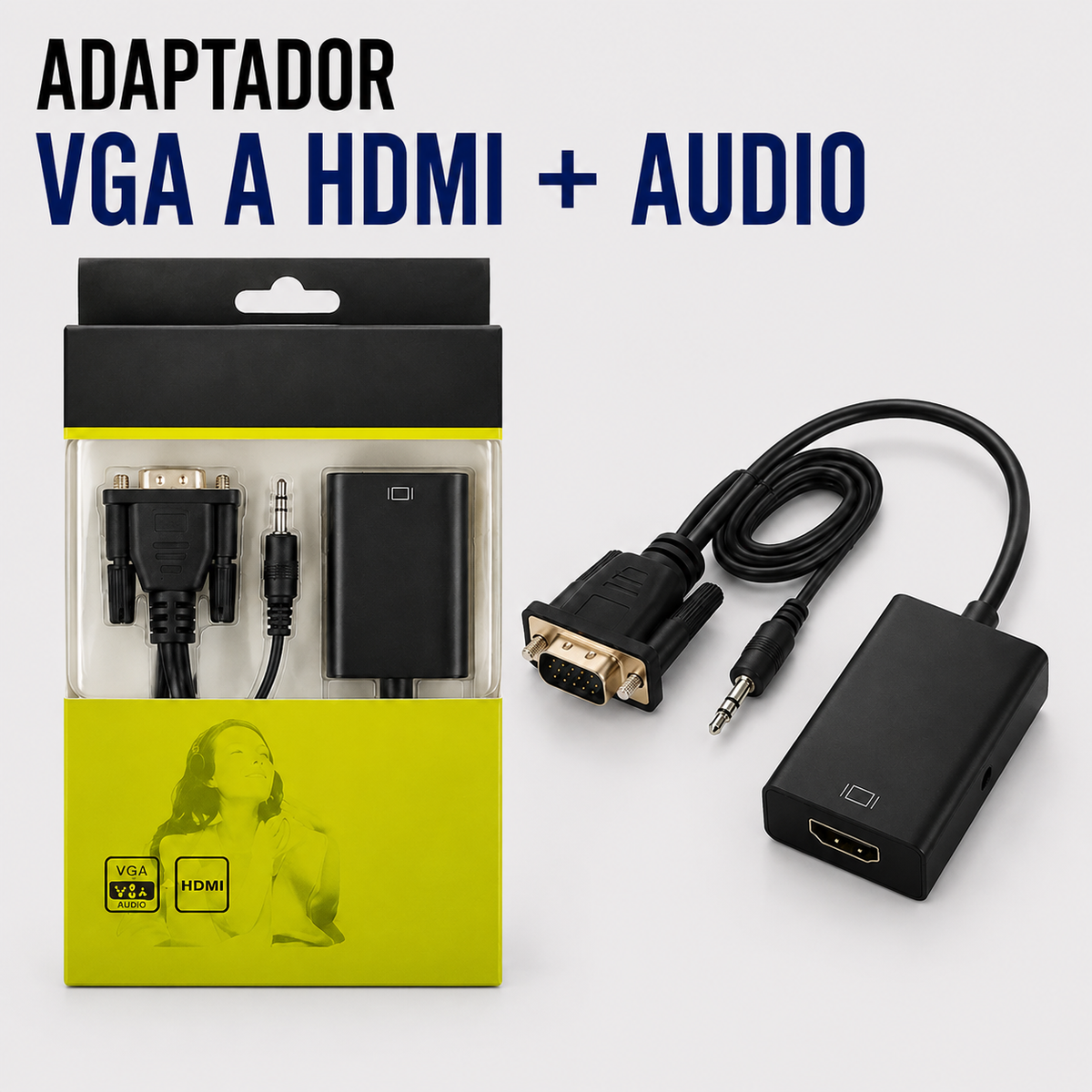 Adaptador VGA a HDMI con Salida de Audio