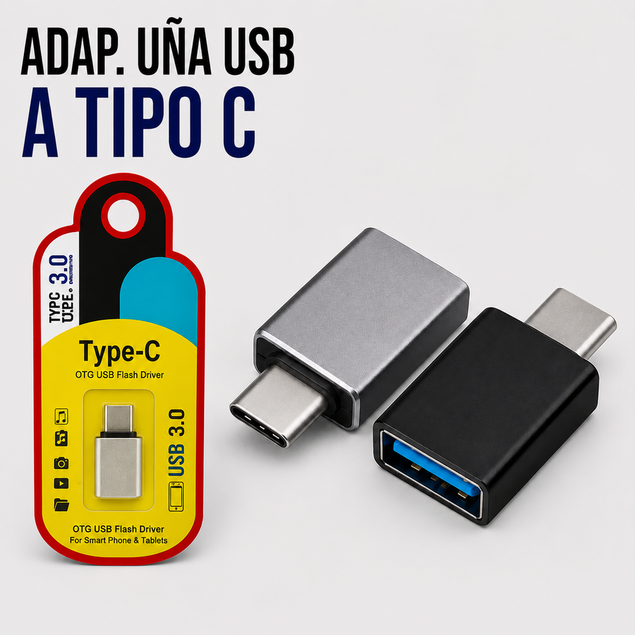 Adaptador USB Hembra a USB Tipo-C Macho (OTG)