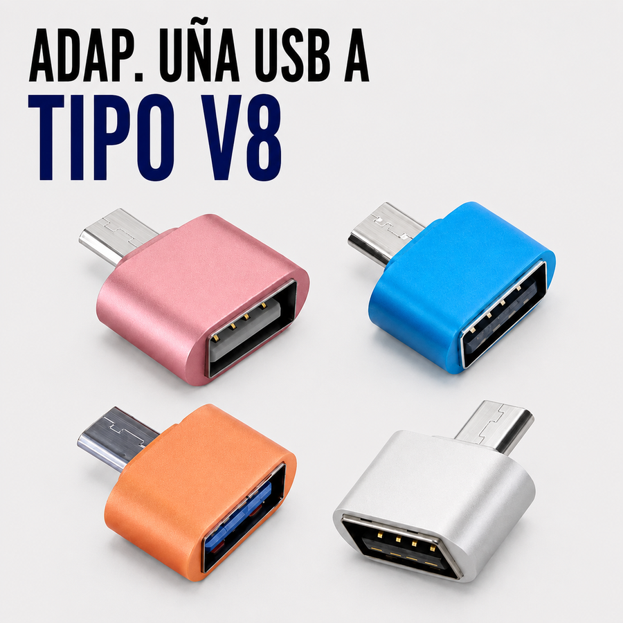 Adaptador USB Hembra a USB Tipo-C Macho V8