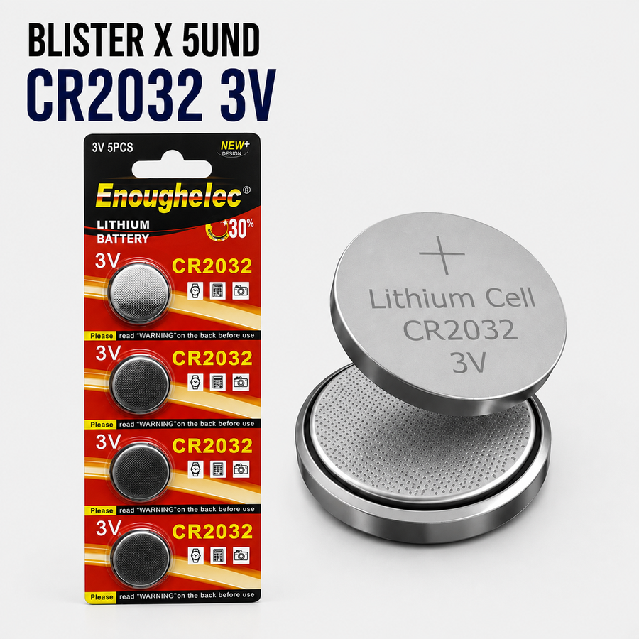 Batería de Litio CR2032 3V – Blíster x 5 Unidades