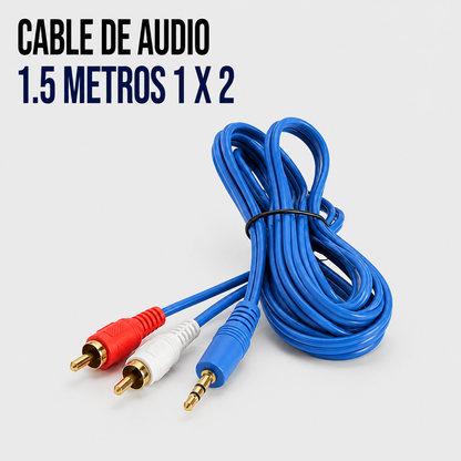 Cable de Audio 3.5 mm a 2 RCA – 1.5 Metros