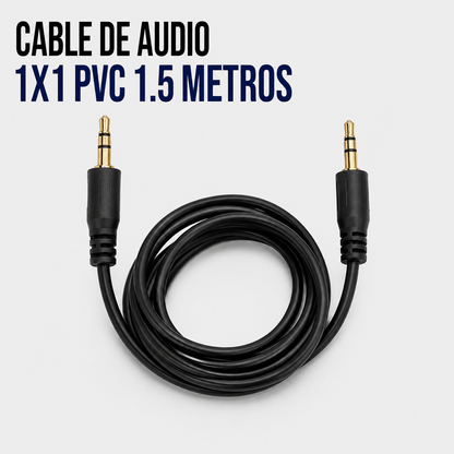 Cable de Audio Auxiliar 3.5 mm Macho a Macho – 1.5 Metros PVC