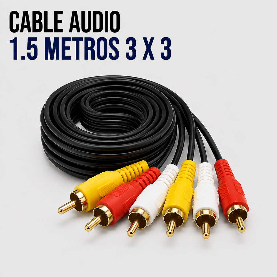 Cable de Audio y Video RCA 3x3 – 1.5 Metros