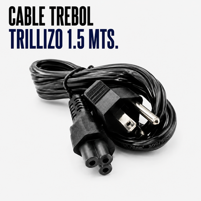 CABLE DE PODER TIPO TREBOL 3 HILOS 1.5Mts