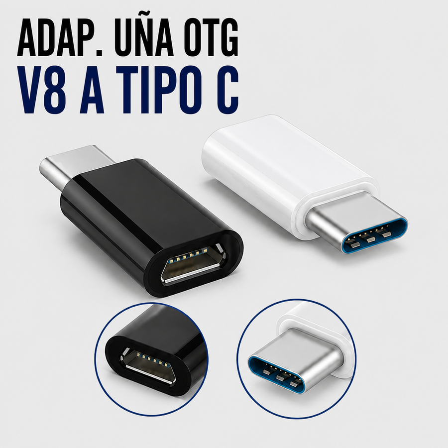 Adaptador OTG Micro USB (V8) a USB Tipo-C