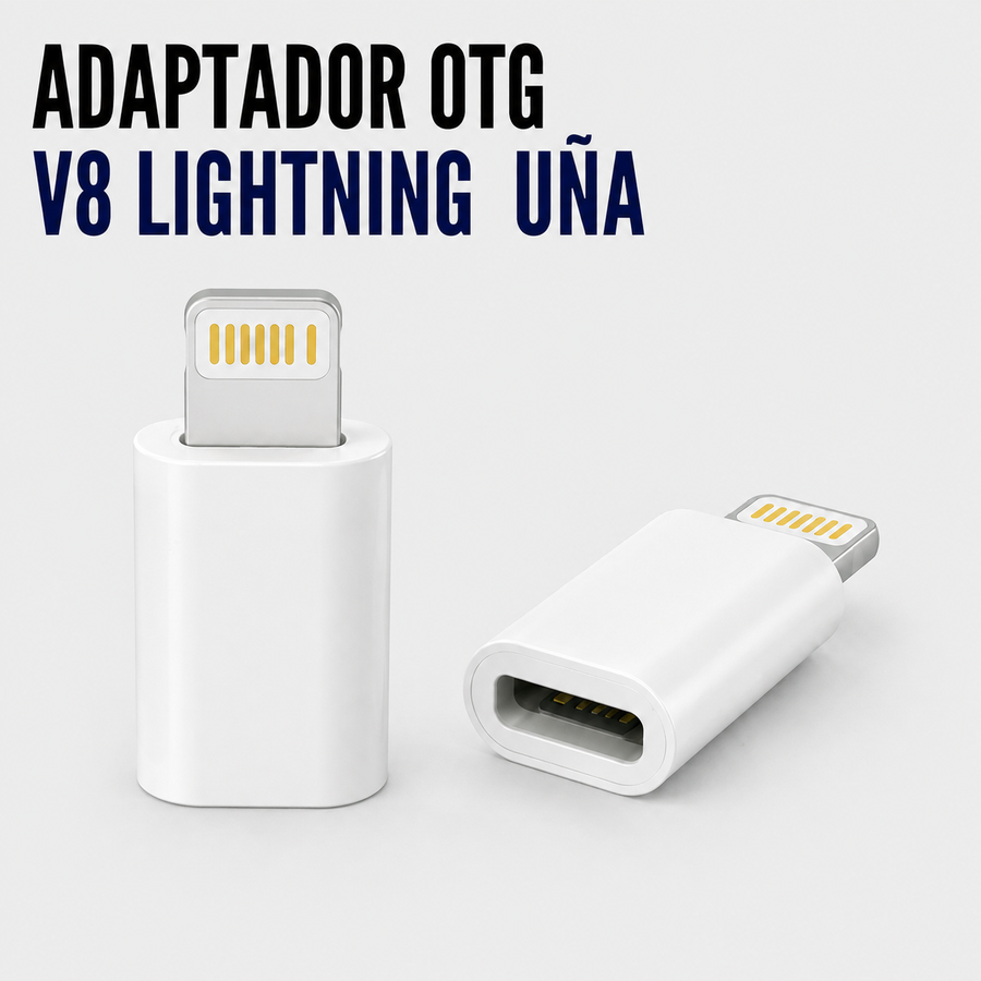 Adaptador OTG Micro USB (V8) Hembra a Lightning Macho