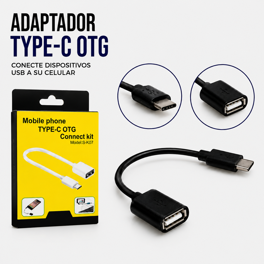 Adaptador OTG USB Tipo-C a USB-A Hembra