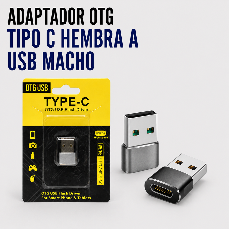 Adaptador OTG USB Tipo-C Hembra a USB Tipo-A Macho