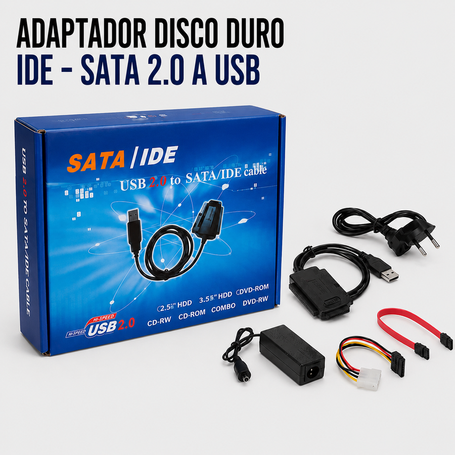Adaptador para Disco Duro IDE / SATA a USB 2.0