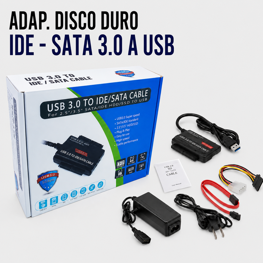 Adaptador para Disco Duro IDE / SATA a USB 3.0