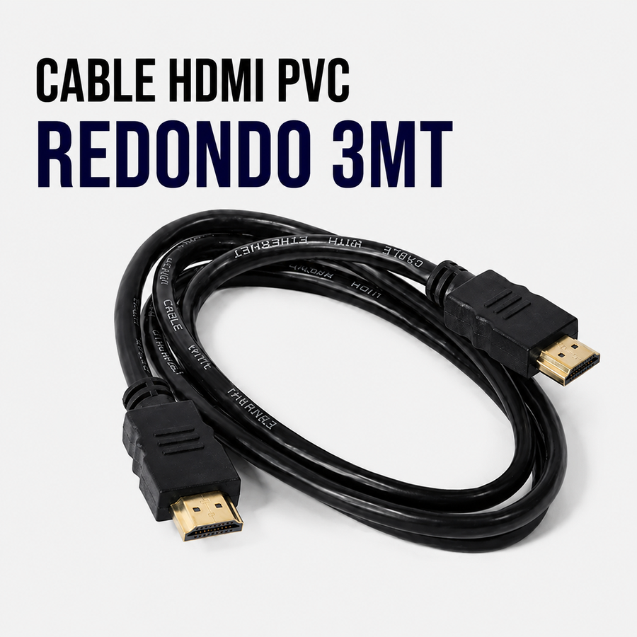CABLE HDMI PVC REDONDO 3MTS
