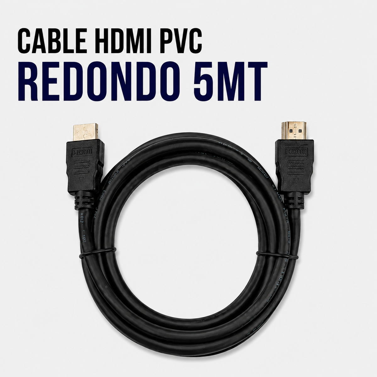 CABLE HDMI PVC REDONDO 5 METROS