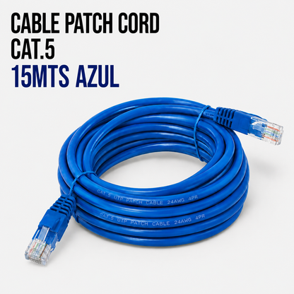 Cable Patch Cord CAT.5e 15 Metros Azul