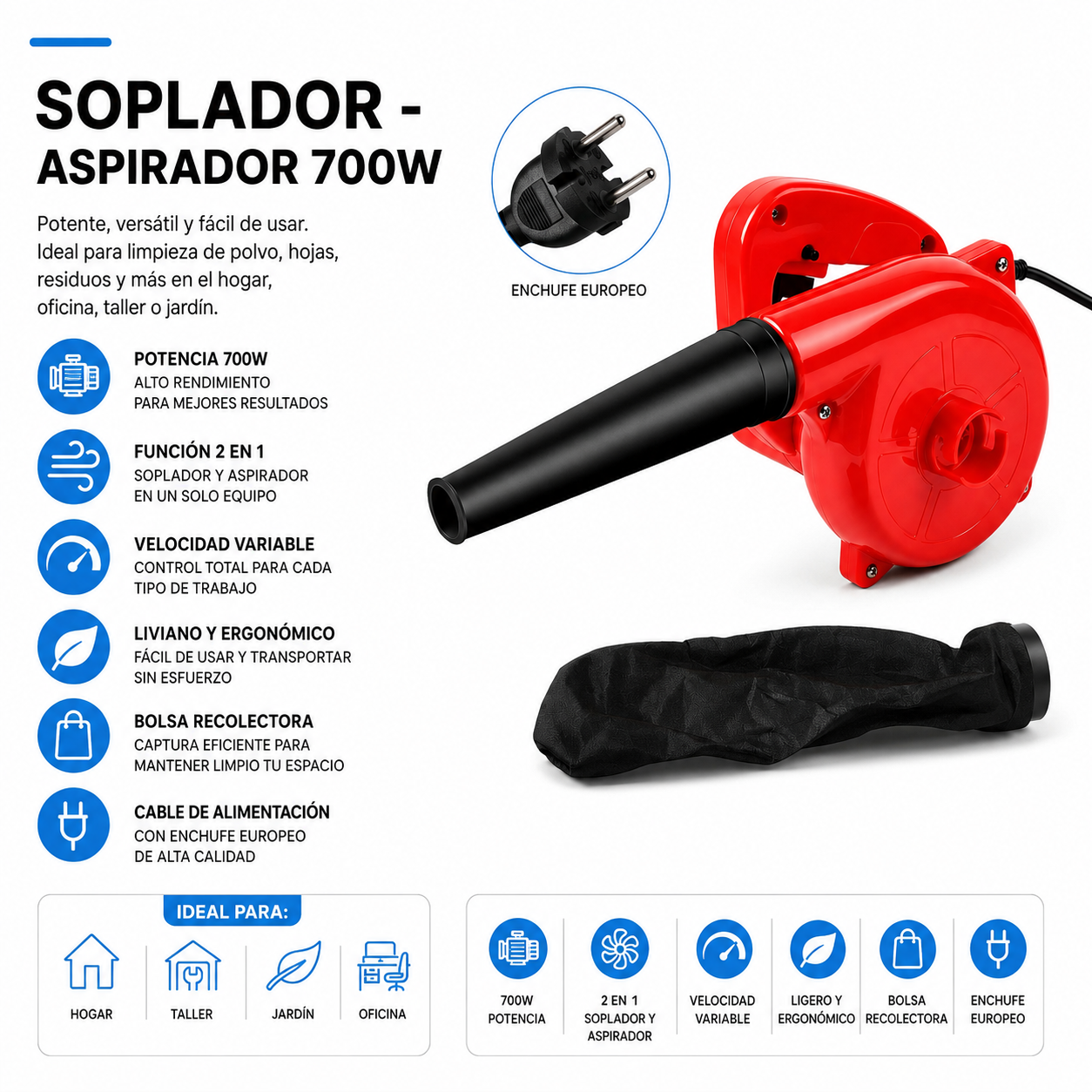 SOPLADOR - ASPIRADOR 700W