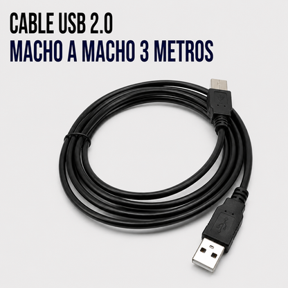 Cable USB 2.0 Macho a Macho – 3 Metros