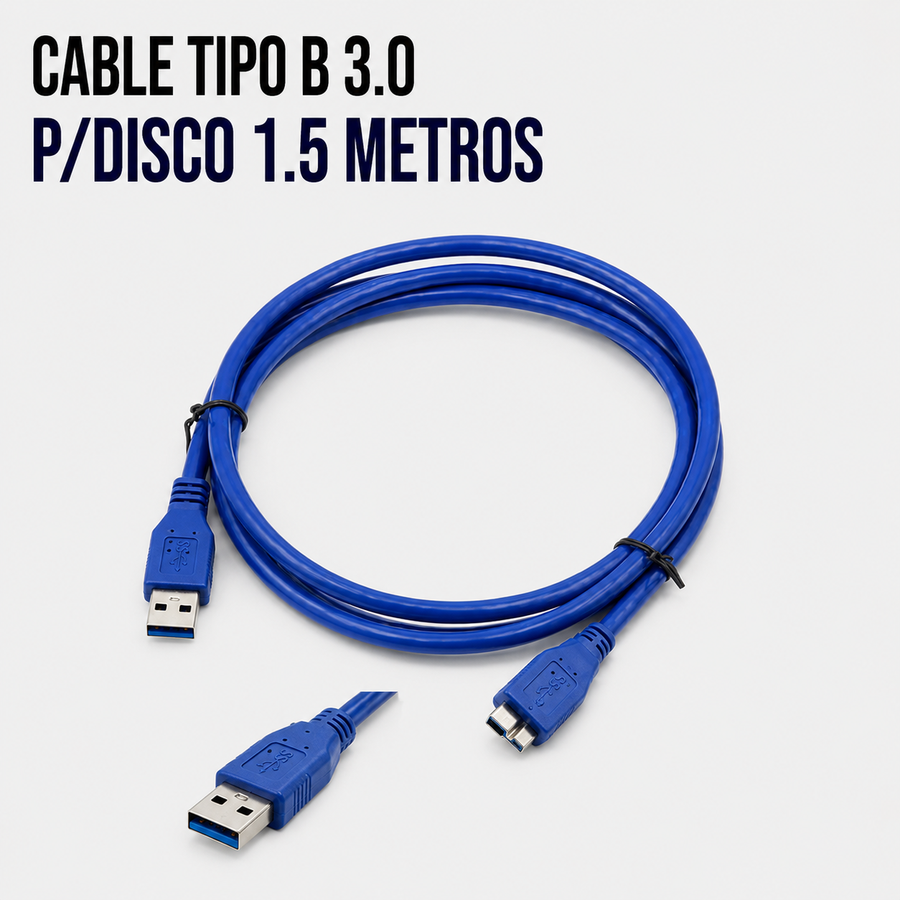 Cable USB 3.0 Tipo-A a Tipo-B para Disco Duro Externo – 1.5 Metros