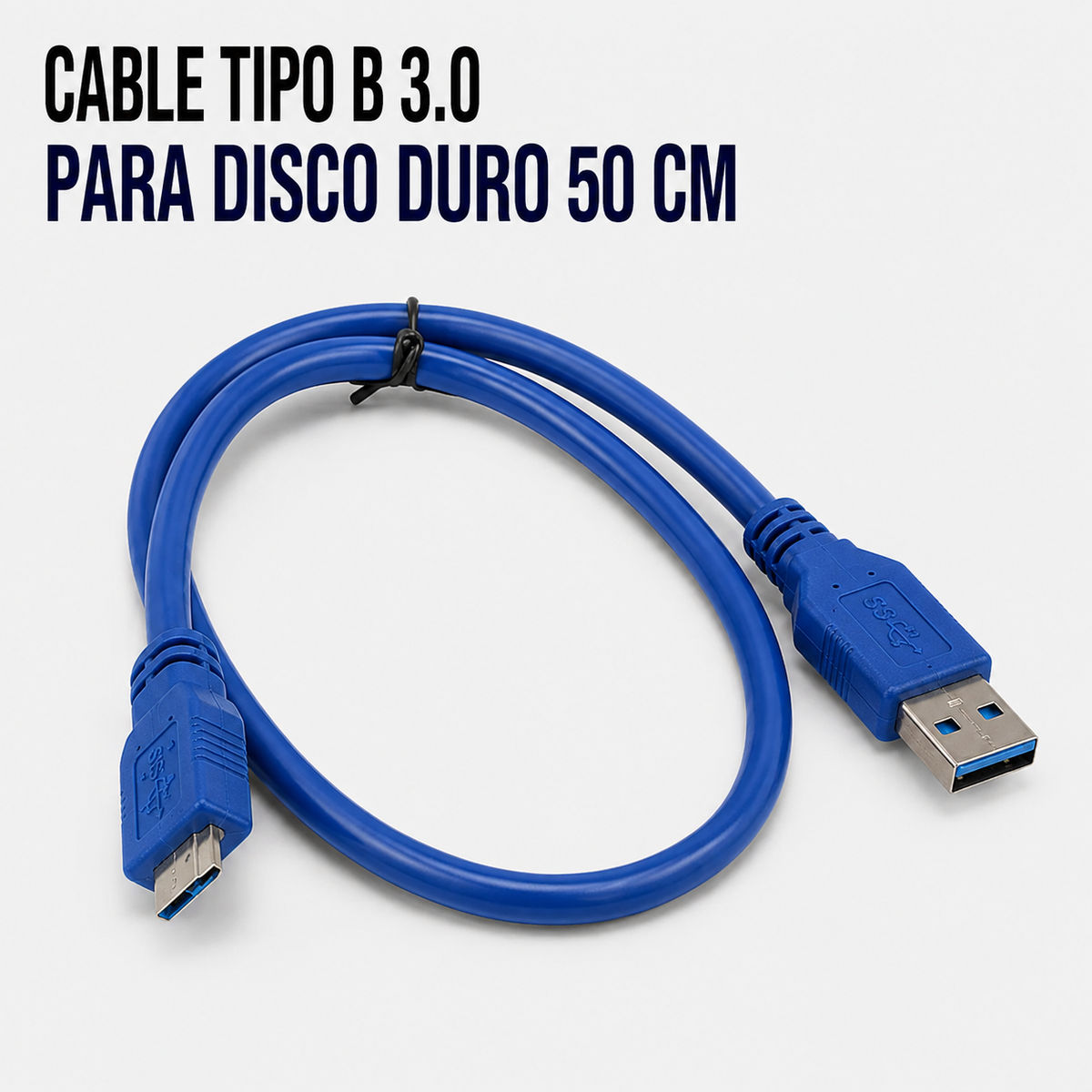 Cable USB 3.0 Tipo-A a Tipo-B para Disco Duro Externo – 50 cm
