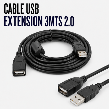 Cable USB Extensión 3 Metros USB 2.0