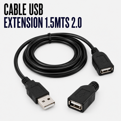 Cable USB Extensión 1.5 Metros USB 2.0