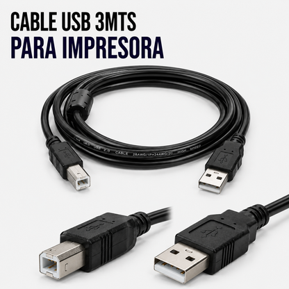 Cable USB para Impresora 3 Metros