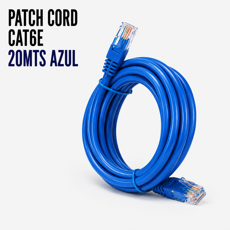 Cable Patch Cord CAT.6 20 Metros Azul