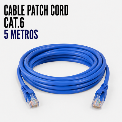 Cable Patch Cord CAT.6 5 Metros Azul