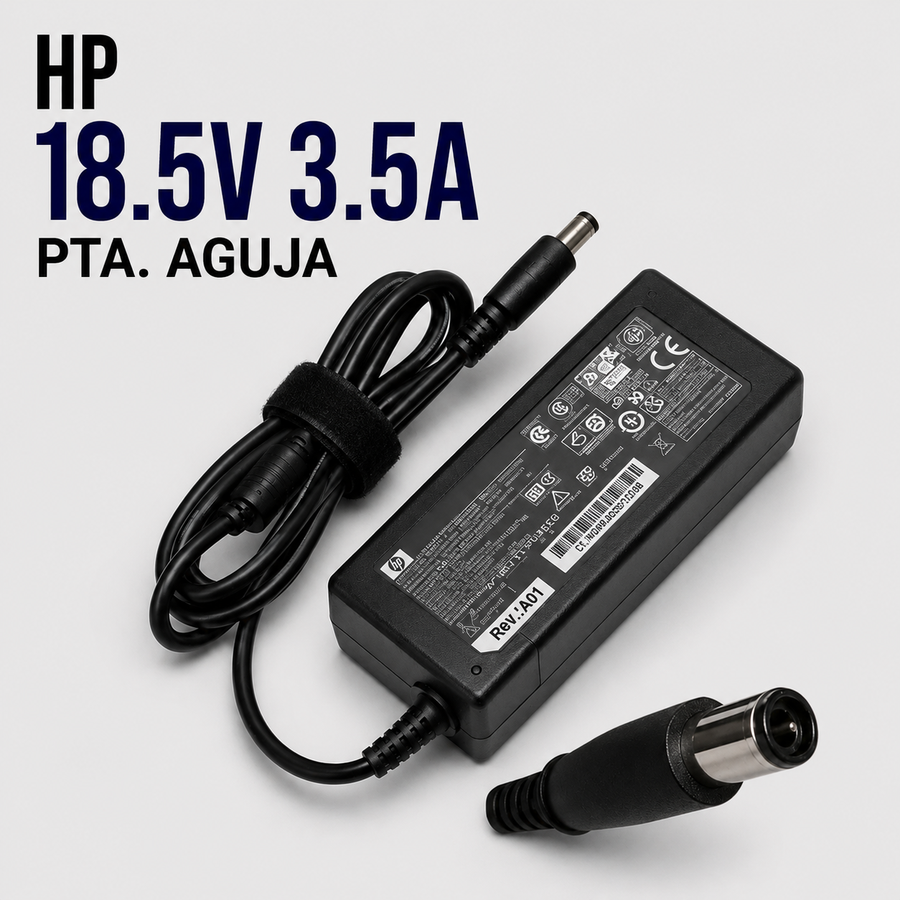 Cargador para Laptop HP 18.5V 3.5A – Punta Aguja