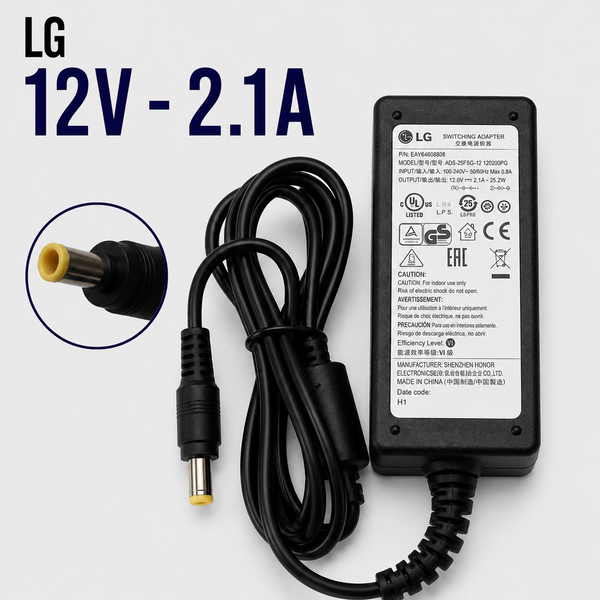 Cargador para Laptop LG 12V 2.1A