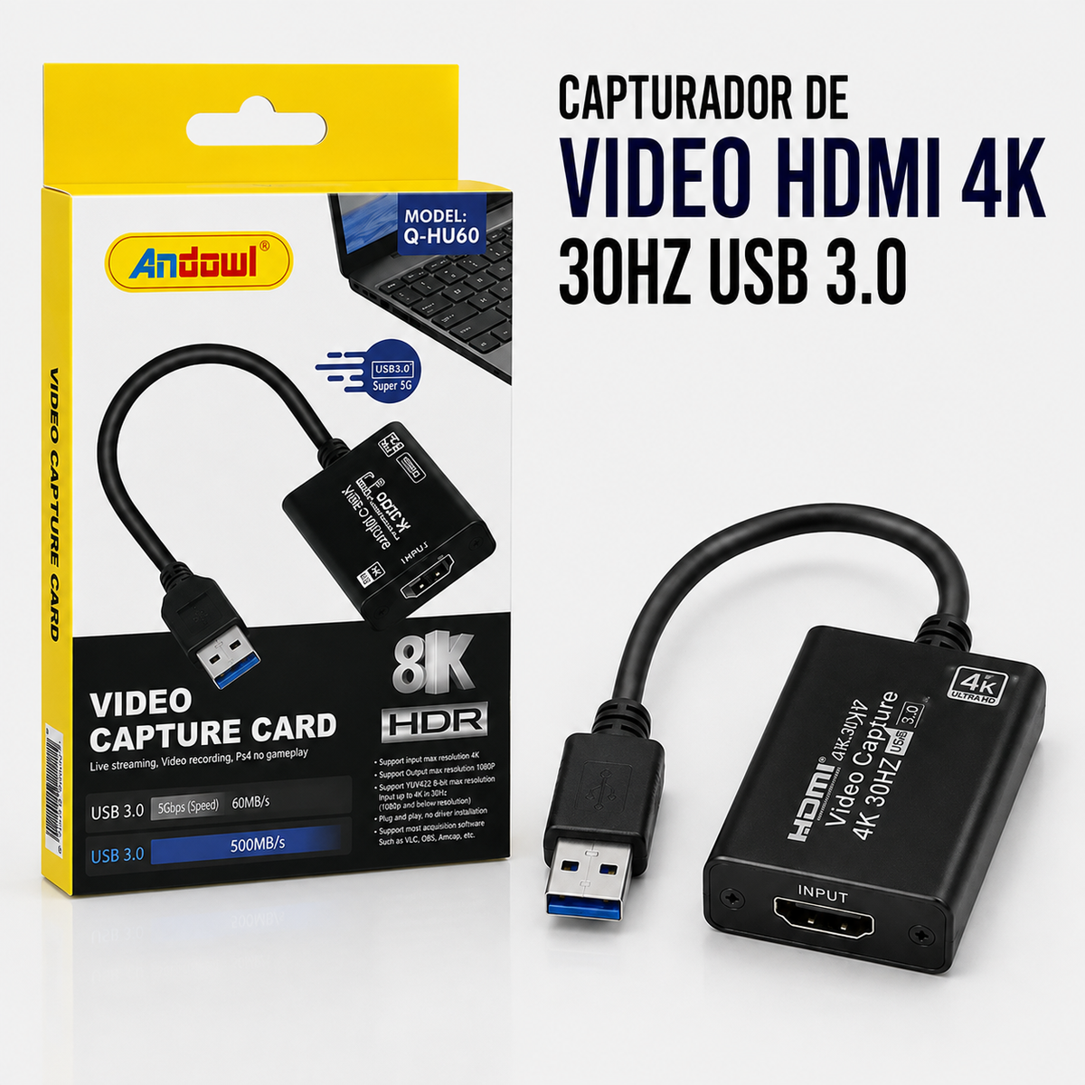 Capturador de Video HDMI 4K 30Hz USB 3.0