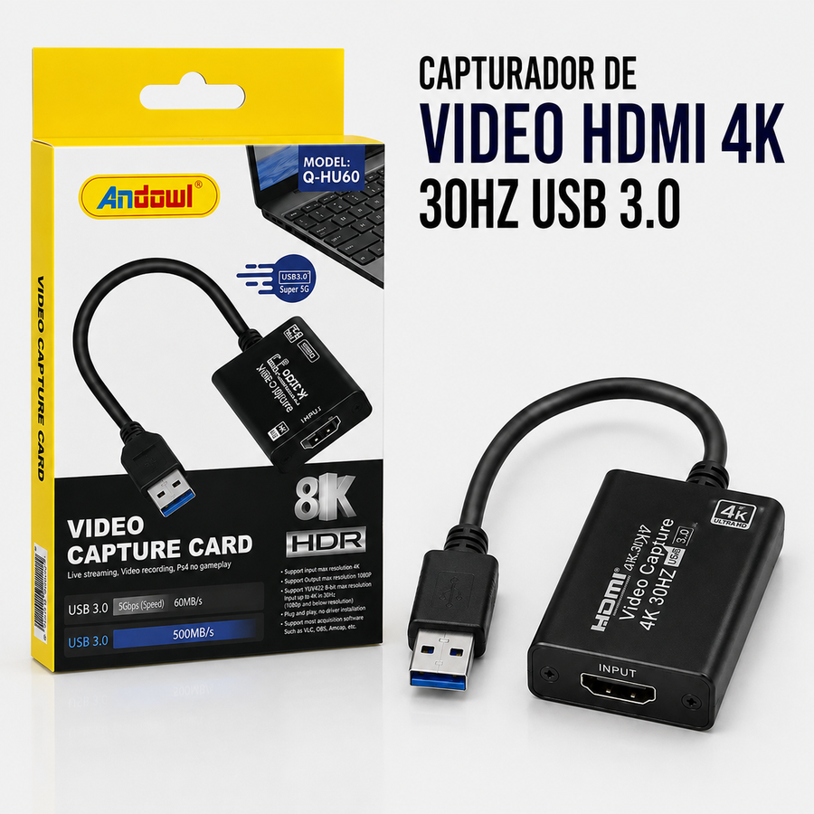 Capturador de Video HDMI 4K 30Hz USB 3.0