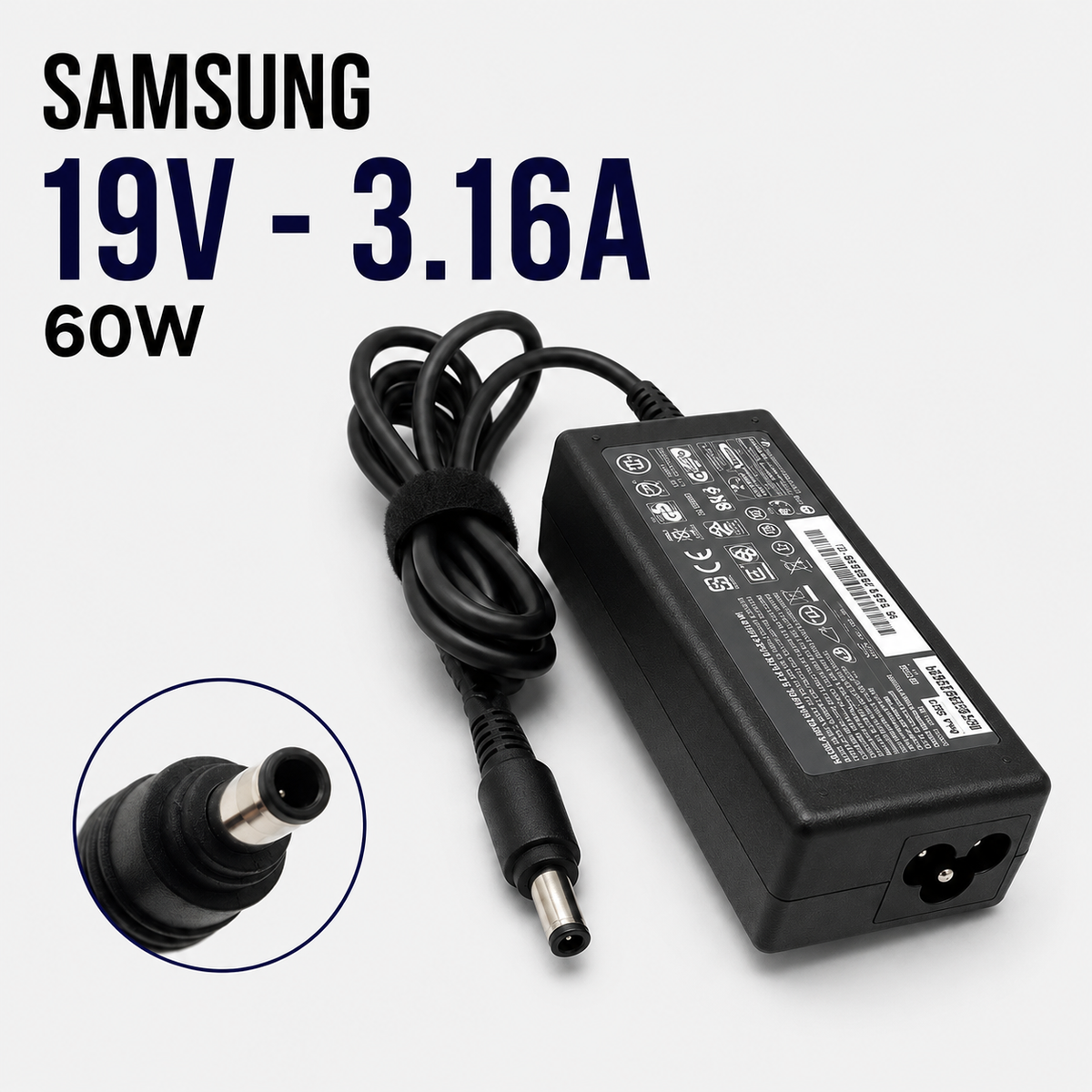 Cargador para Laptop Samsung 19V 3.16A – 60W