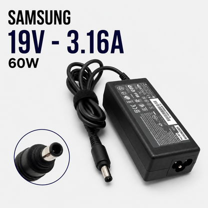 Cargador para Laptop Samsung 19V 3.16A – 60W