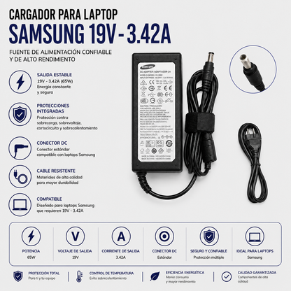 Cargador para Laptop Samsung 19V 3.42A