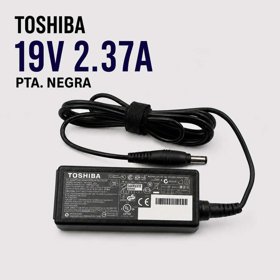 Cargador para Laptop Toshiba 19V 2.37A – Punta Negra