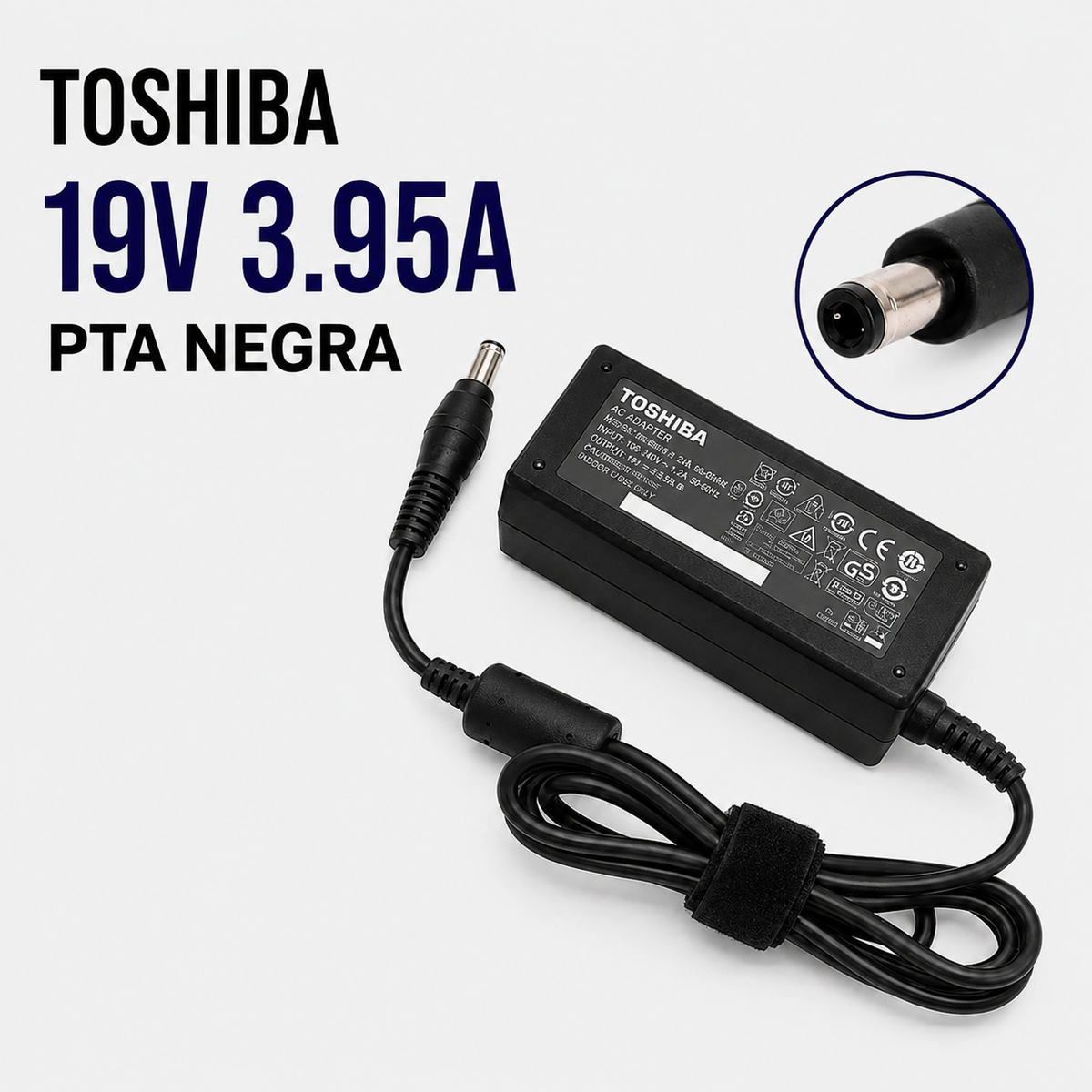Cargador para Laptop Toshiba 19V 3.95A – Punta Negra