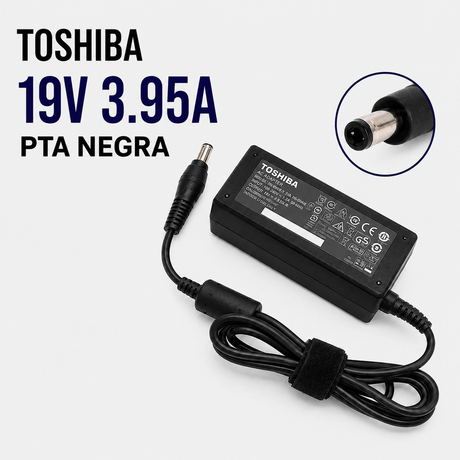 Cargador para Laptop Toshiba 19V 3.95A – Punta Negra