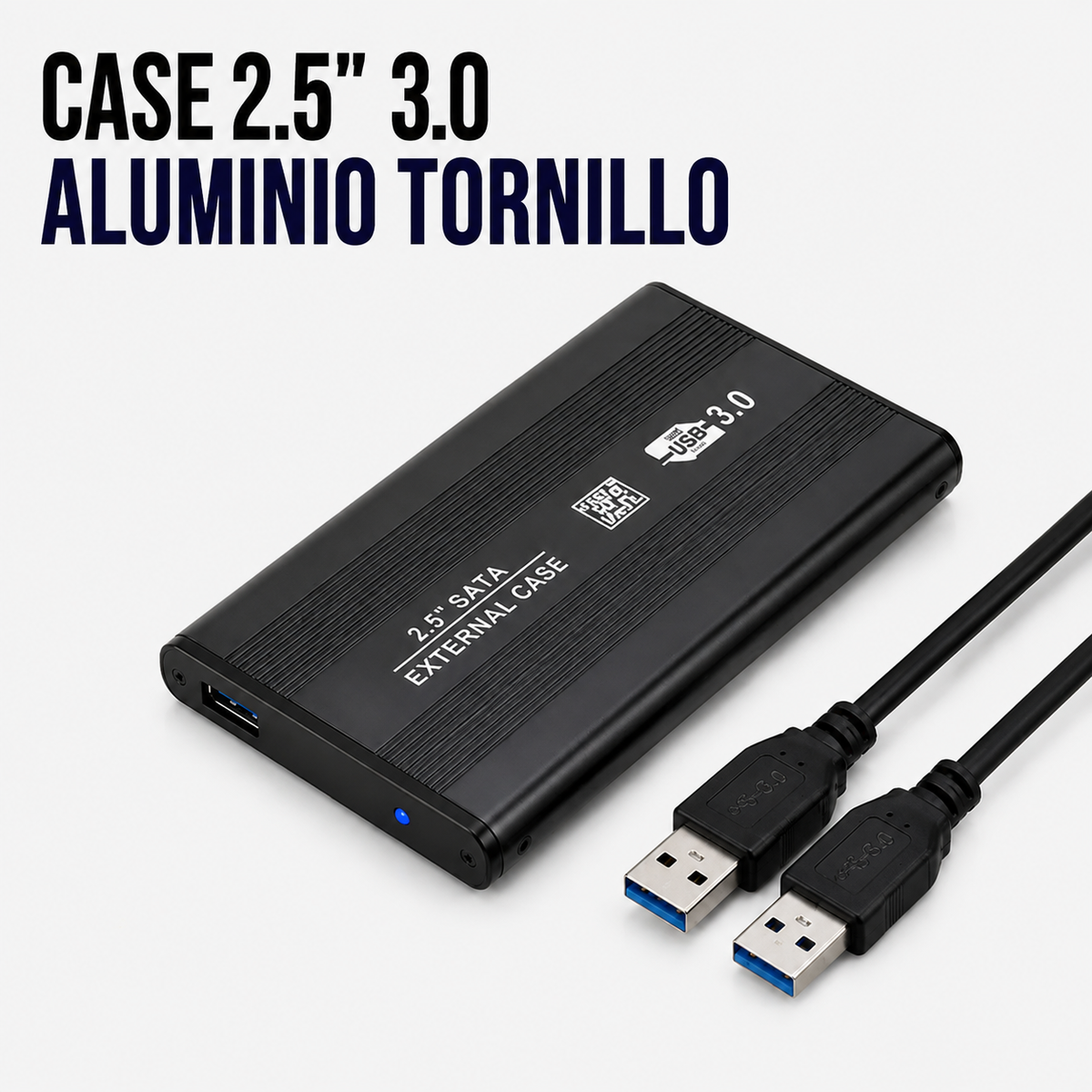Case para Disco Duro Externo 2.5" USB 3.0 de Aluminio con Tornillos