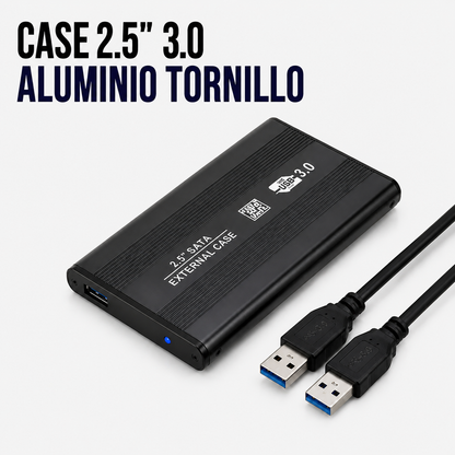Case para Disco Duro Externo 2.5" USB 3.0 de Aluminio con Tornillos
