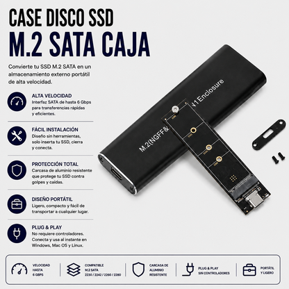 Case para SSD M.2 SATA USB 3.0 de Aluminio