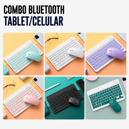 Combo Teclado + Mouse Bluetooth para Tablet y Celular