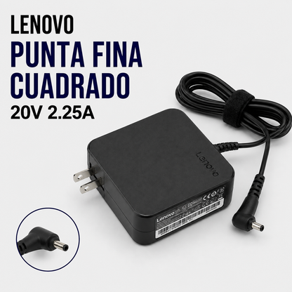 Cargador para Laptop Lenovo 20V 2.25A – Punta Fina Cuadrada