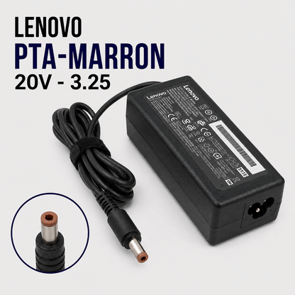 Cargador para Laptop Lenovo 20V 3.25A – Punta Marrón